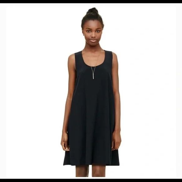 Club Monaco Rosan Silk Slip Dress with Side Cut Outs in Black